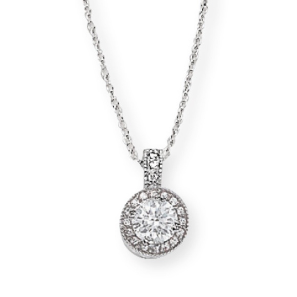 Premier Designs Jewelry - CZ Pendant Silver Necklace LAURA   NWT